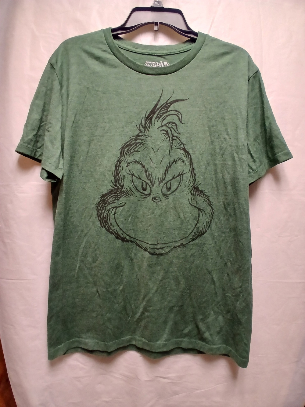 Old Navy Heather Green Grinch Graphic Short Sleeve Tee